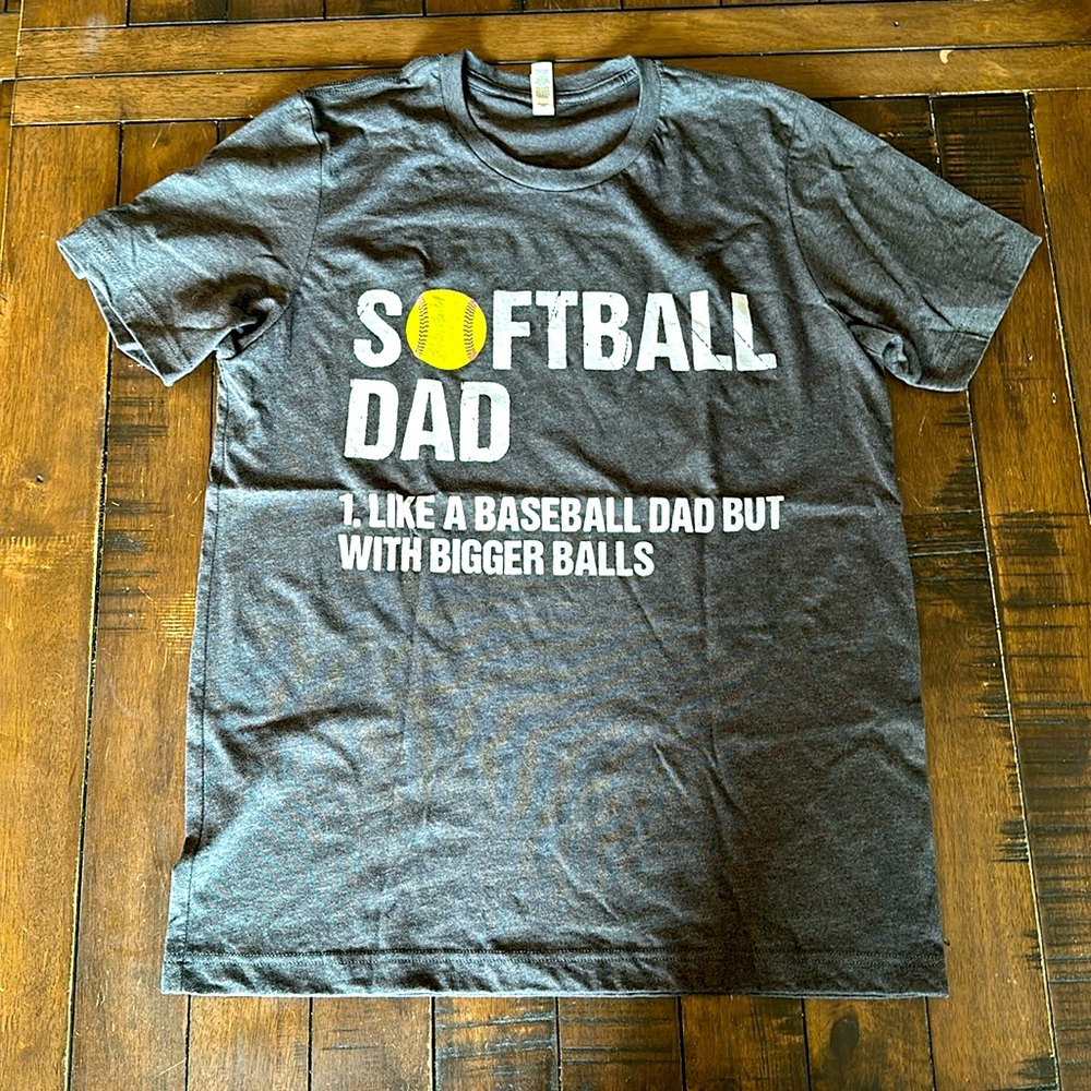 Bella Canvas Grey Softball Dad Tshirt